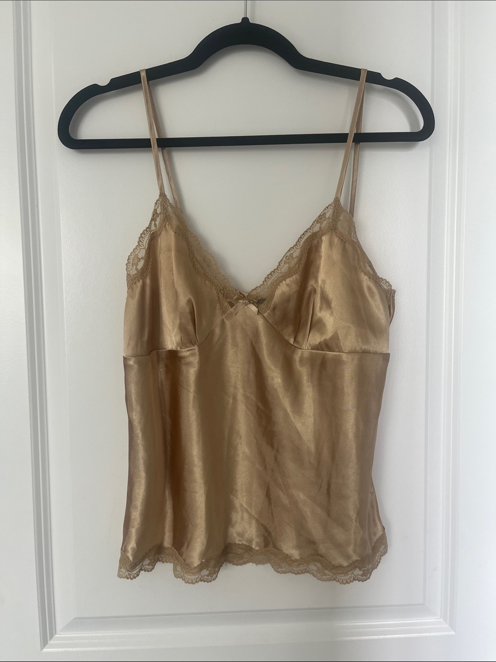 Y2K George Lace Trim Gold Tank